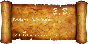 Bodacz Dénes névjegykártya