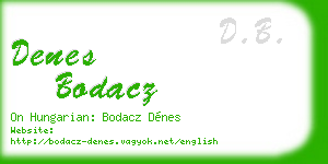 denes bodacz business card