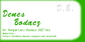 denes bodacz business card